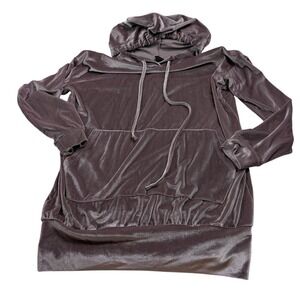 NUDE Womens Velvet Pullover Hoodie Size S Mauve Purple ND3046